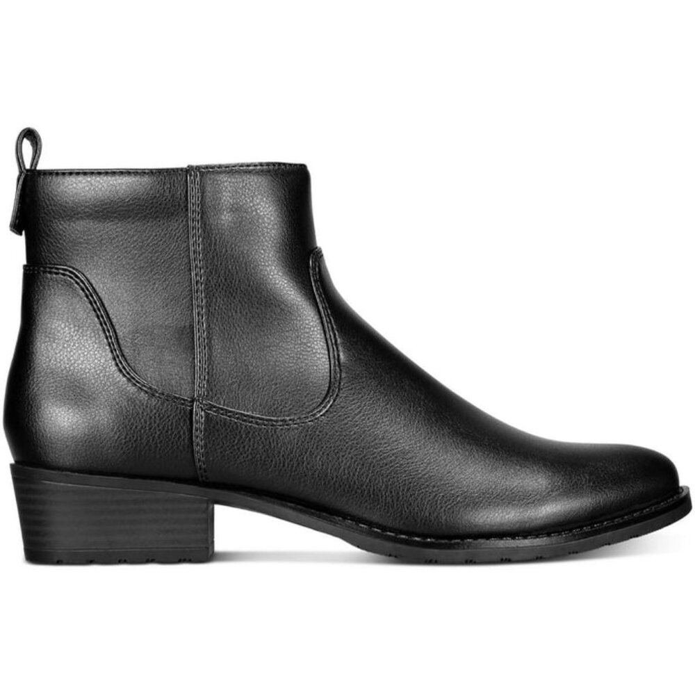 STYLE & CO Faux Leather Black Ankle Boots Size 11 Side Zip Western NEW $70 msrp - Picture 2 of 3